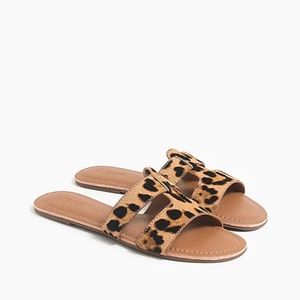 SOLD *NWT* J. Crew Leopard Calf Hair Beachside Sandals, 8